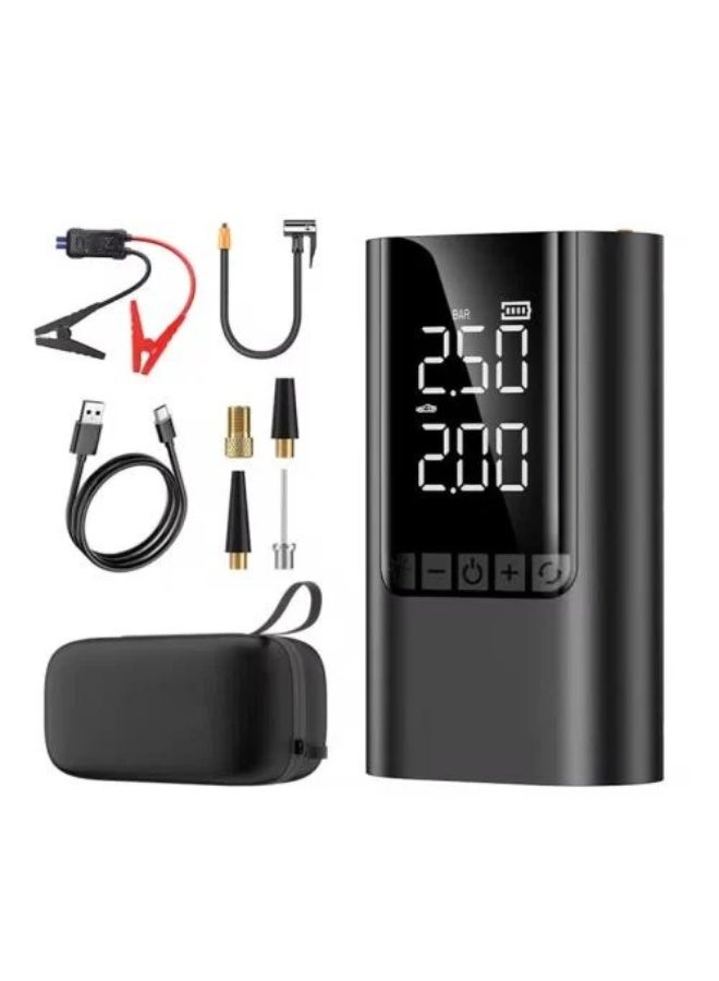 3700 Amp Car Jump Starter, Air Compressor, 10000 mAh Portable Battery & 150 PSI Tire Inflator - Complete Emergency Kit for Cars, SUVs & Trucks - Includes Smart Clamps, LED Light & Carrying Case. - Image 1